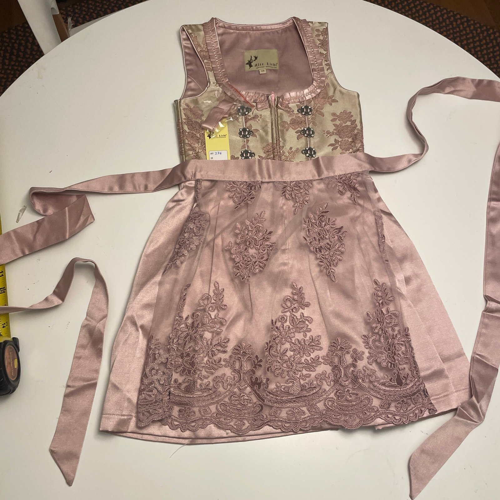 NWT Girls Bavarian Dress with Embroidered Apron 128