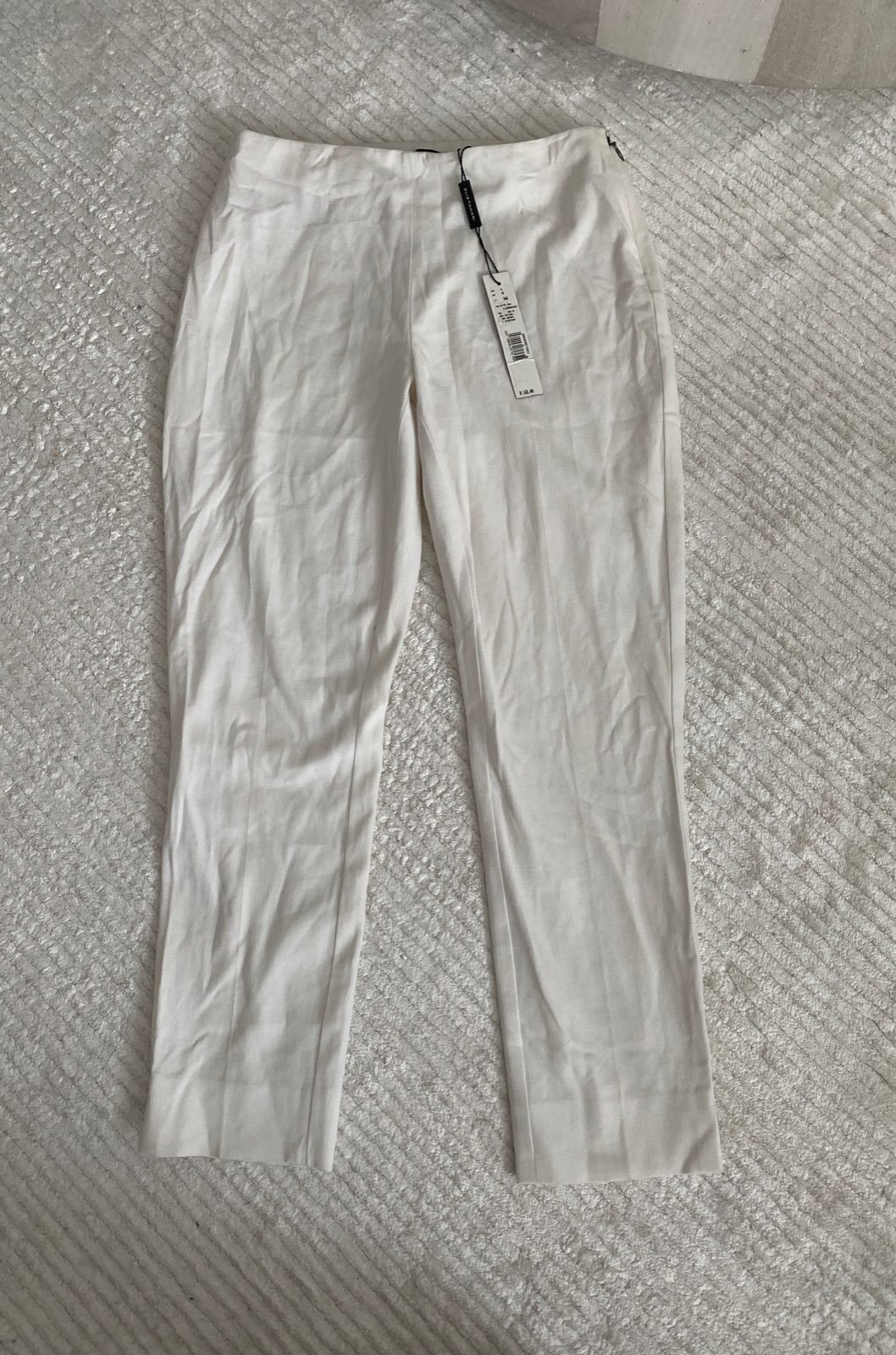 Elie Tahari White Cropped Pant