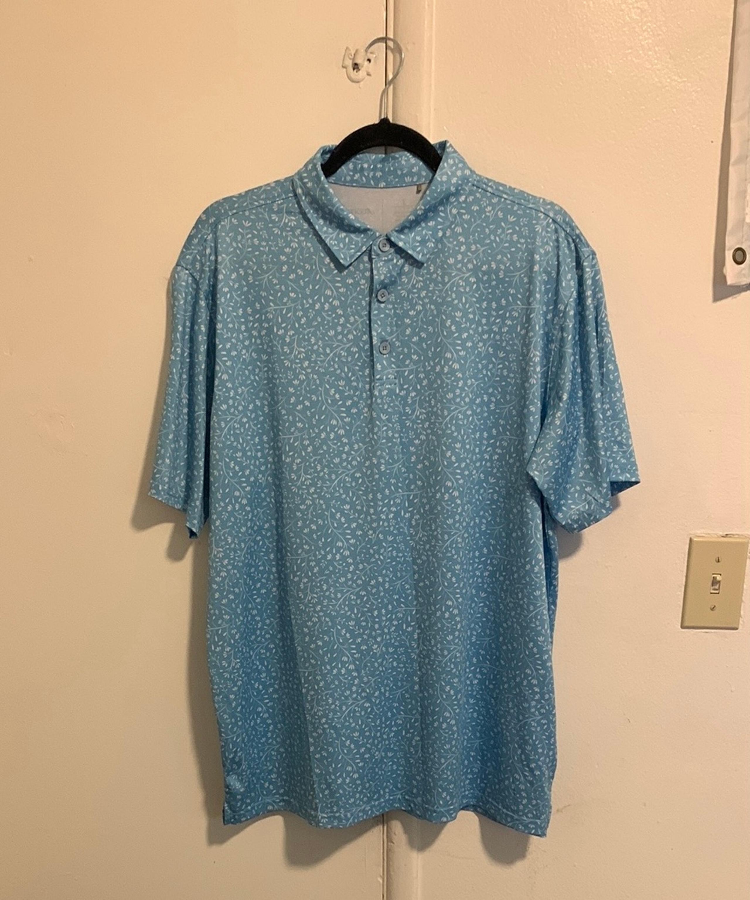 Men’s Antigua blue floral golf polo!