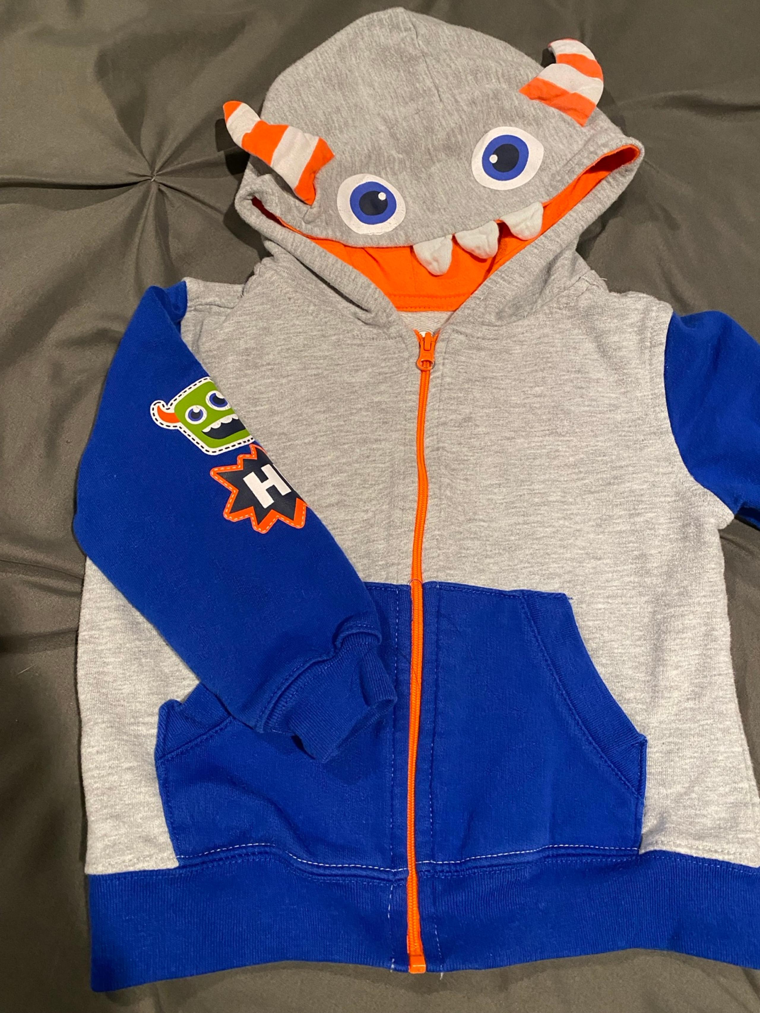 Boys monster zip up sweatshirt