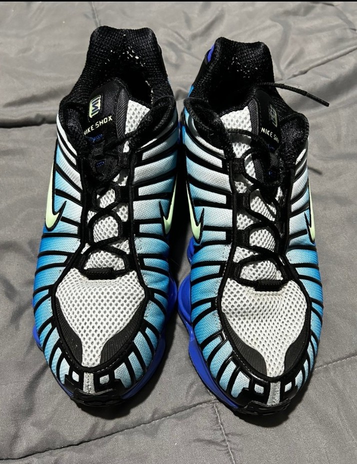Nike Shox Tl Running Shoes Men's Size 9 Black Blue