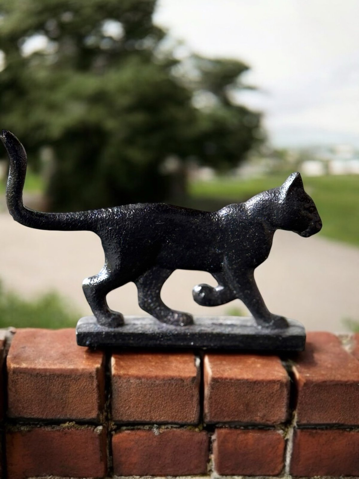 Franklin Mint Curio Cabinet Cat Black Cast Iron Figurine 1986 Vintage