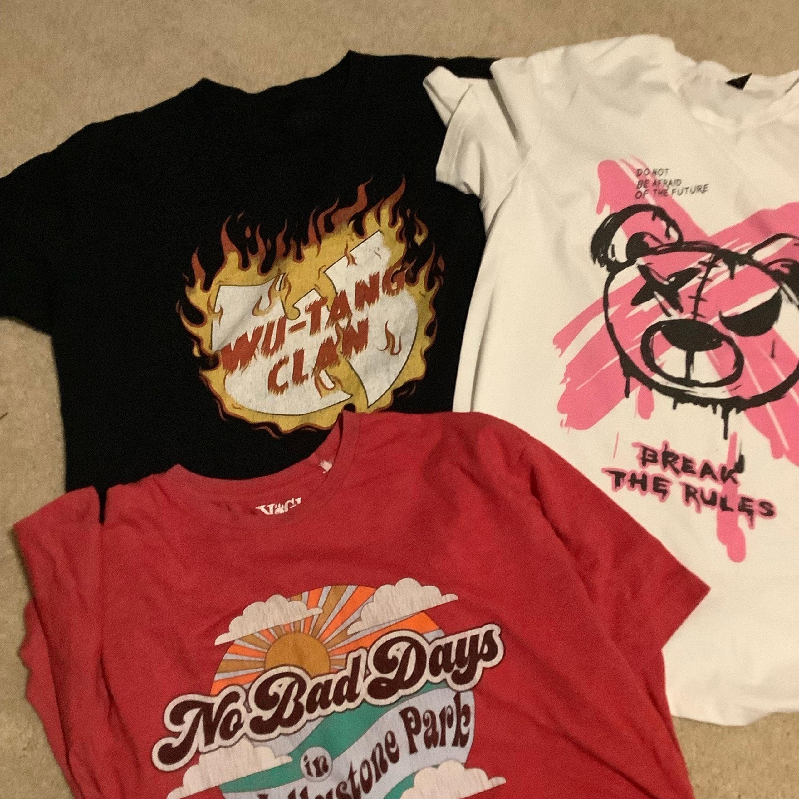 Wu tang Yogi Bear Rebel Graphic Mens T Shirt Bundle Lot Novelty Summer Large