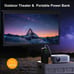 AGREAGO Projector Portable, 5G Wifi Wireless Projector with Remote Control, Home