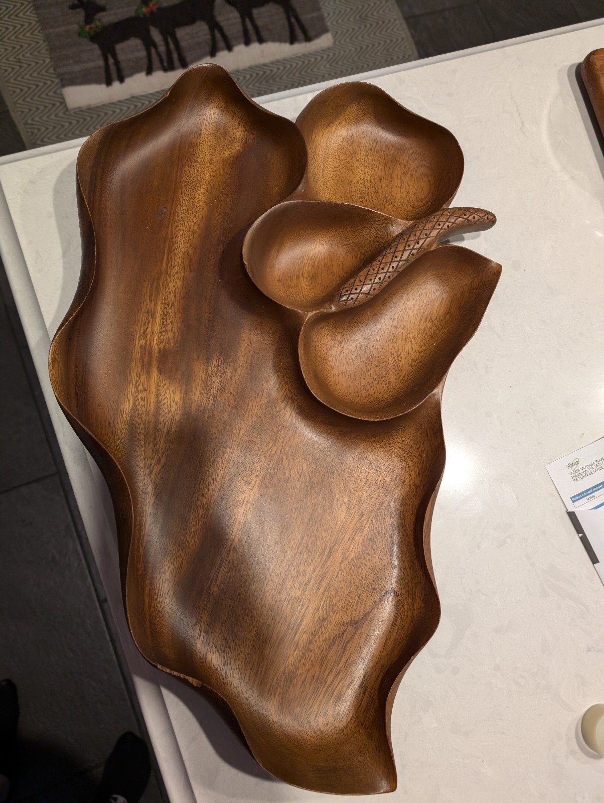 Large monkeypod wood serving tray