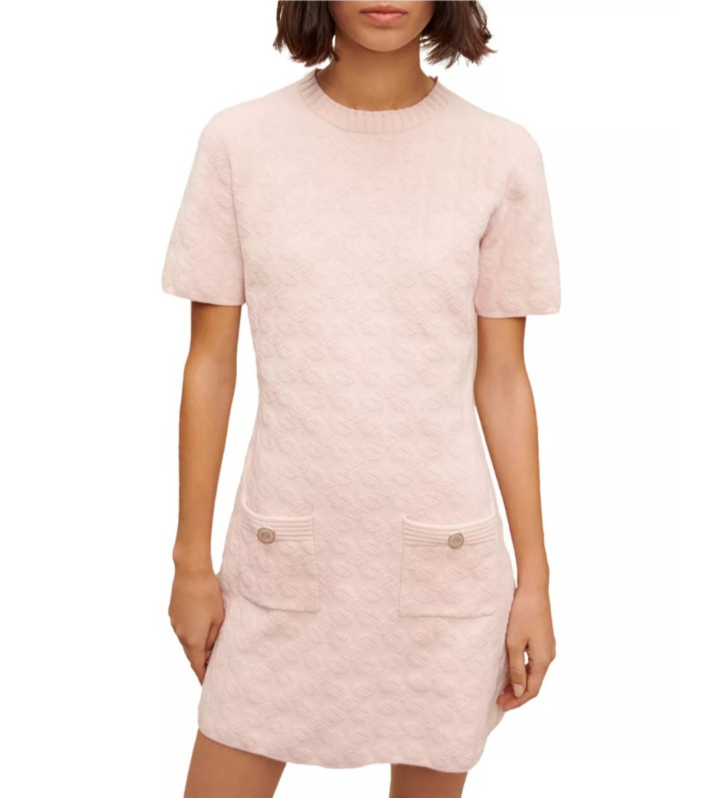 MAJE RIVIERE LOGO KNIT DRESS