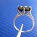 4.50ct 100% REAL NATURAL BLACK DIAMOND RING, CERTIFICATE,FR EE DIA TESTER Size 8