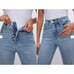 Good American GOOD ICON STRAIGHT SUPER COMPRESSION JEANS 14/32 Classic Boot Blue