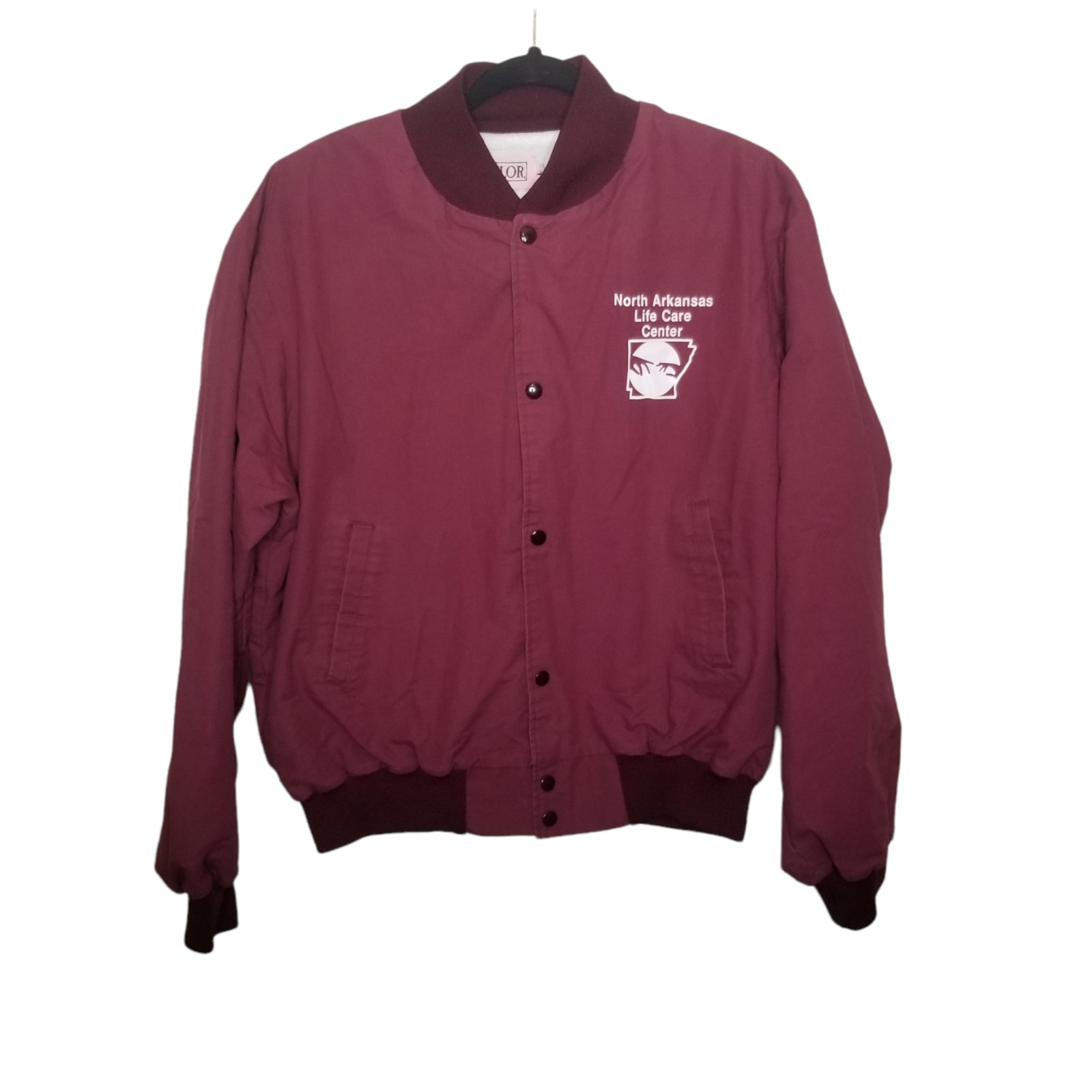 Vintage 90s bomber jacket snap up Taylor L burgundy