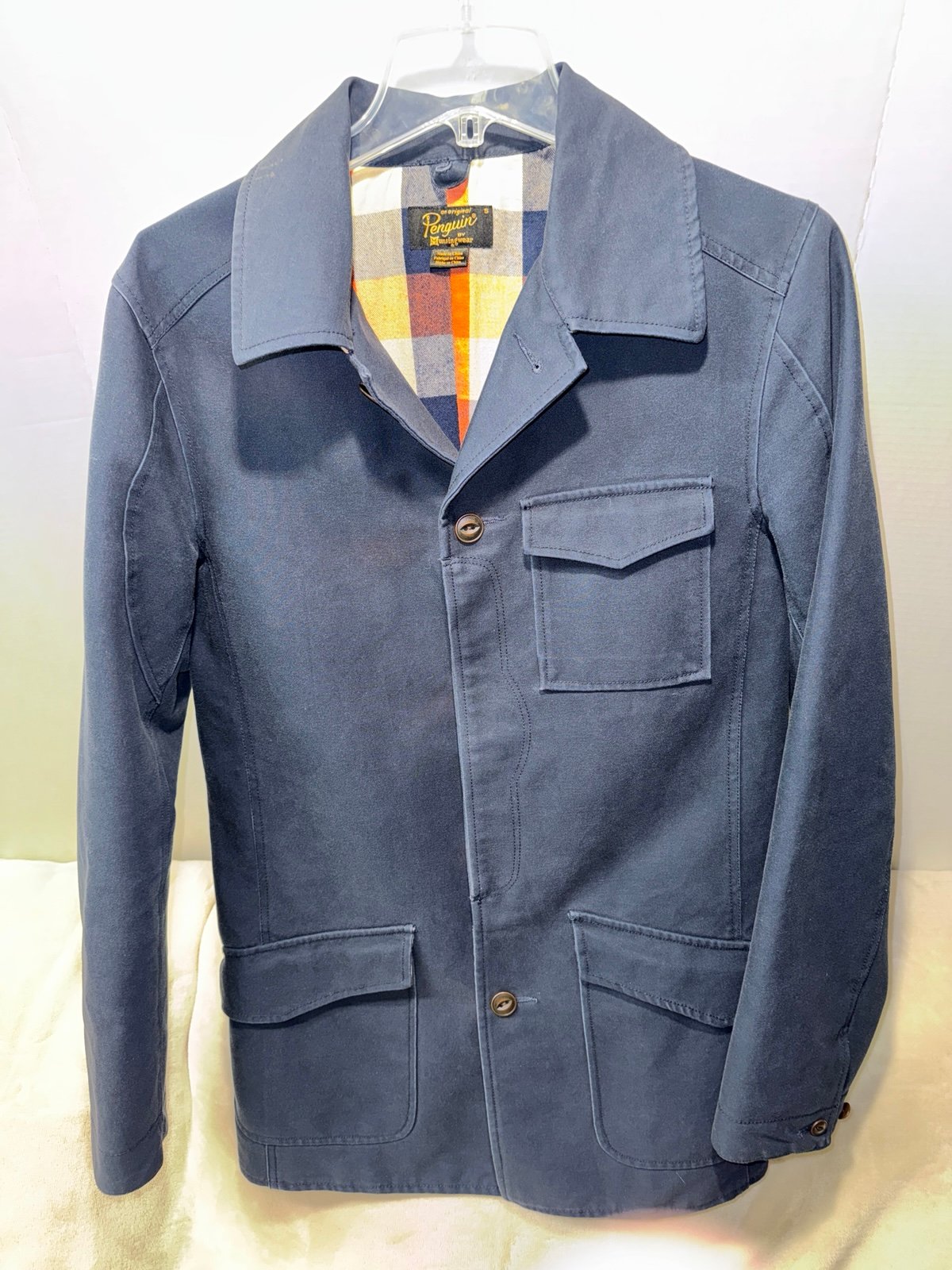 Penguin By Munsingwear Vintage Navy Blue Men’s Coat Jacket Size Small