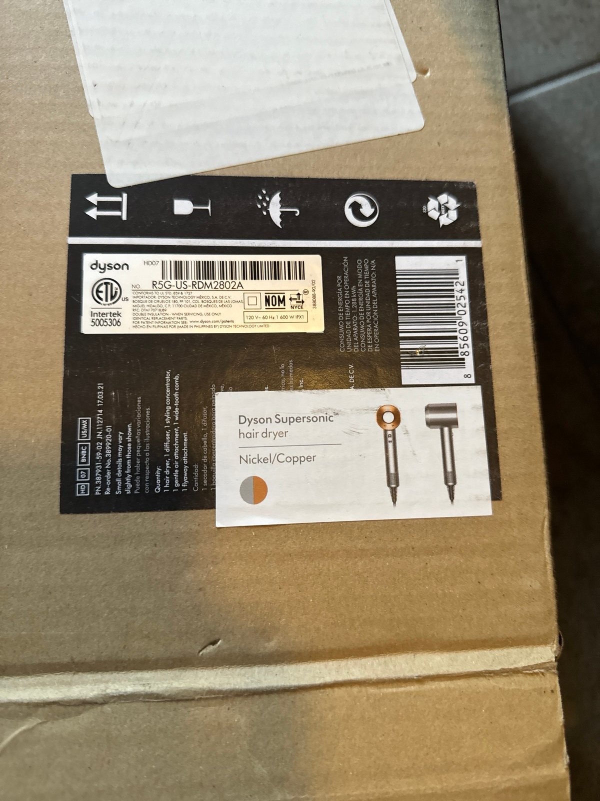 Dyson supersonic nickel copper open box