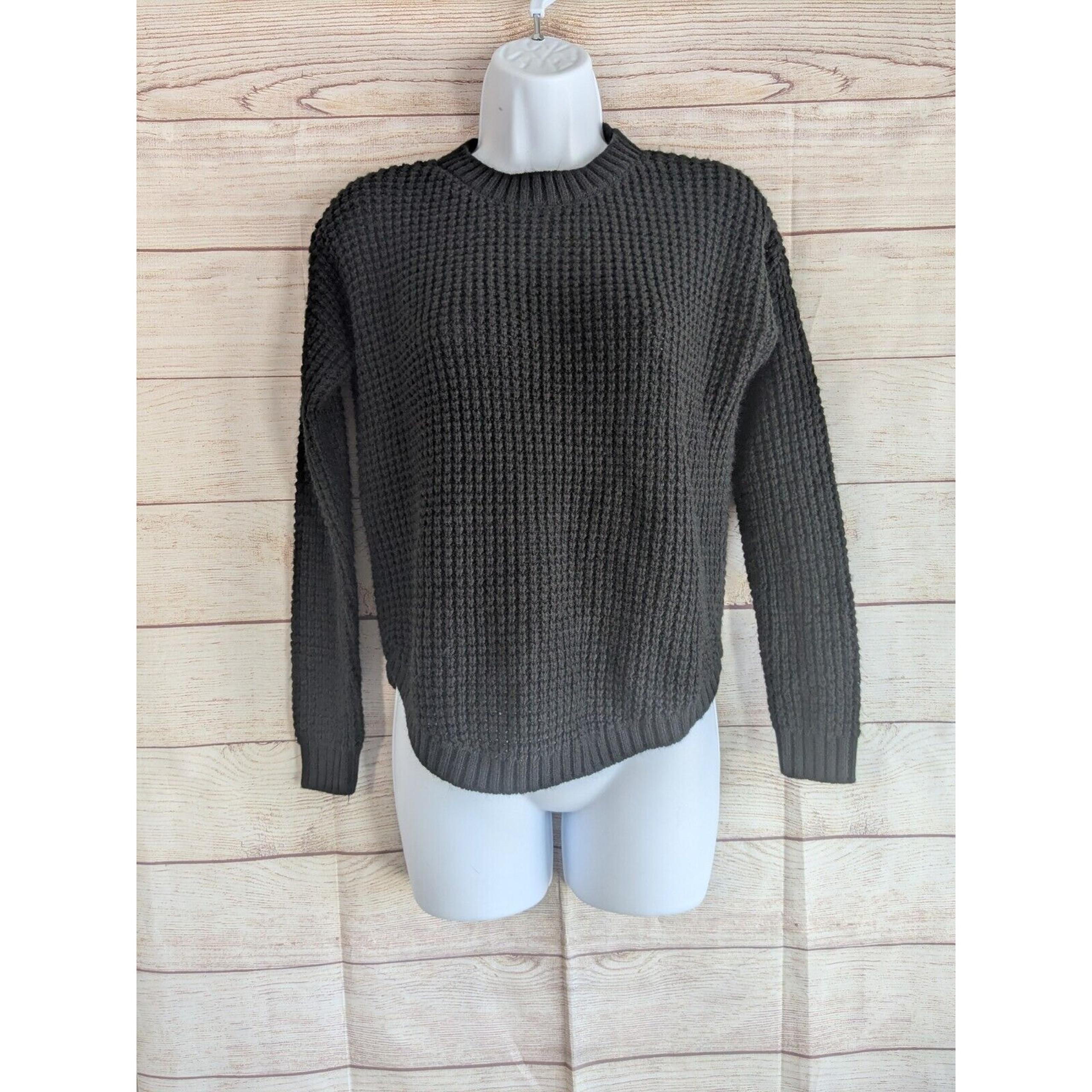 Khols So Woman's XS Waffle Knit Pullover Sweater Black