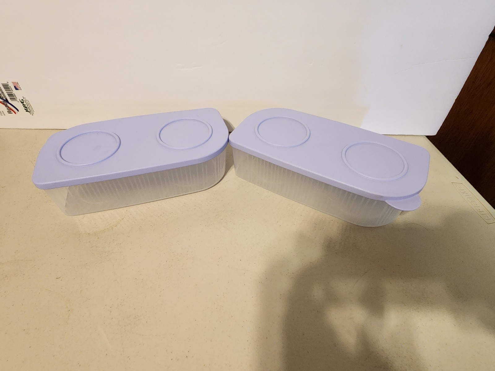 Tupperware fresh and cool set of 2 rectangle liliac