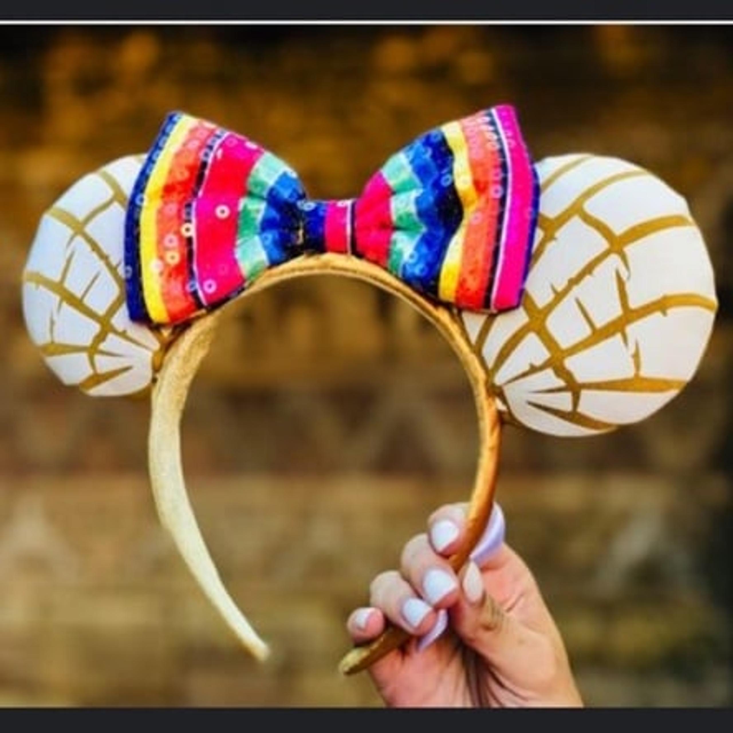 Disney Parks Limited Rainbow Bow Mexican Pan Dulce Concha Minnie Ears Headband