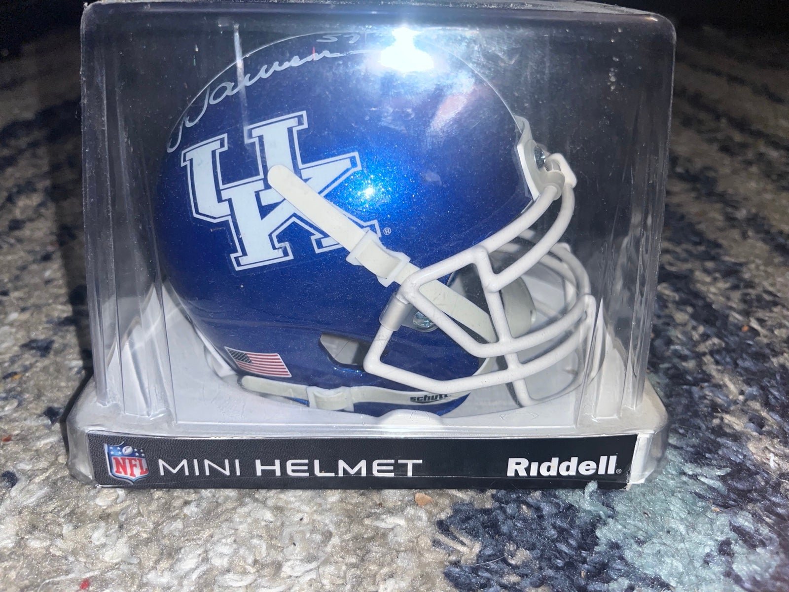 Dermonti Dawson signed UK mini helmet