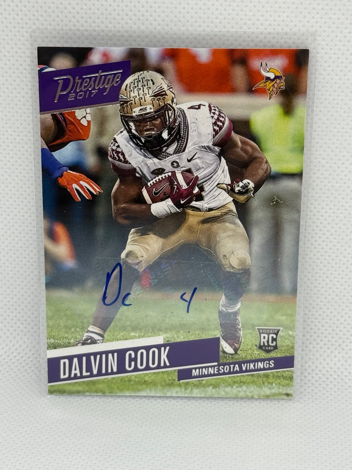 2017 Panini Prestige Dalvin Cook #205 RC Auto (Vikings) FSU