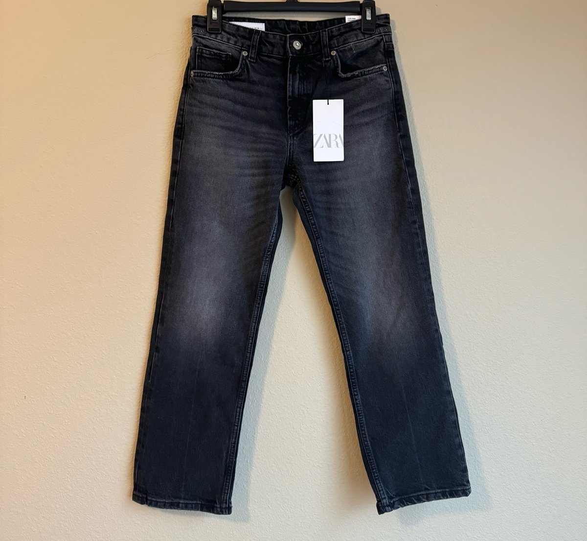 Zara low rise straight crop slim fit jeans