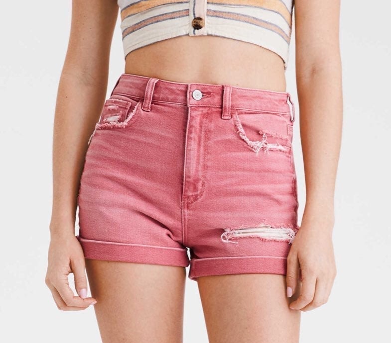 AE Stretch Denim Mom Shorts