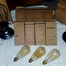 2 Claxy edison wall sconce and 11 vintage Edison 60w E27 light bulbs