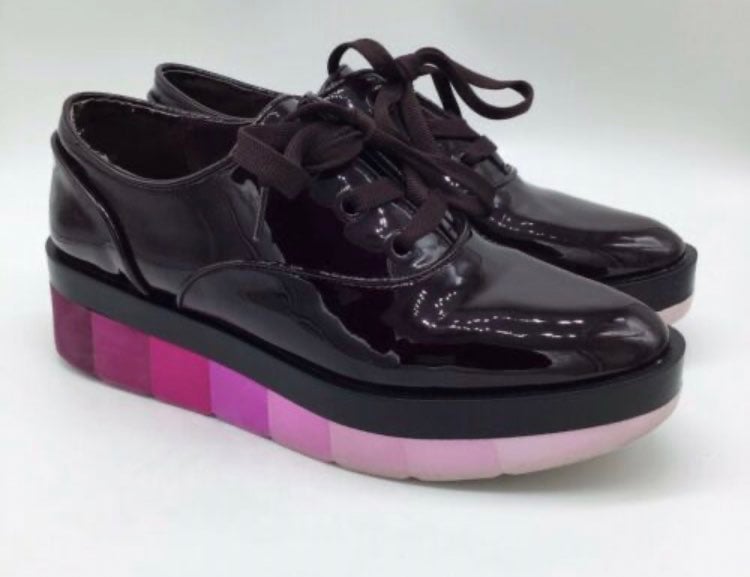 Zara Women Eggplant Oxford Shoes Pink/purple Platform