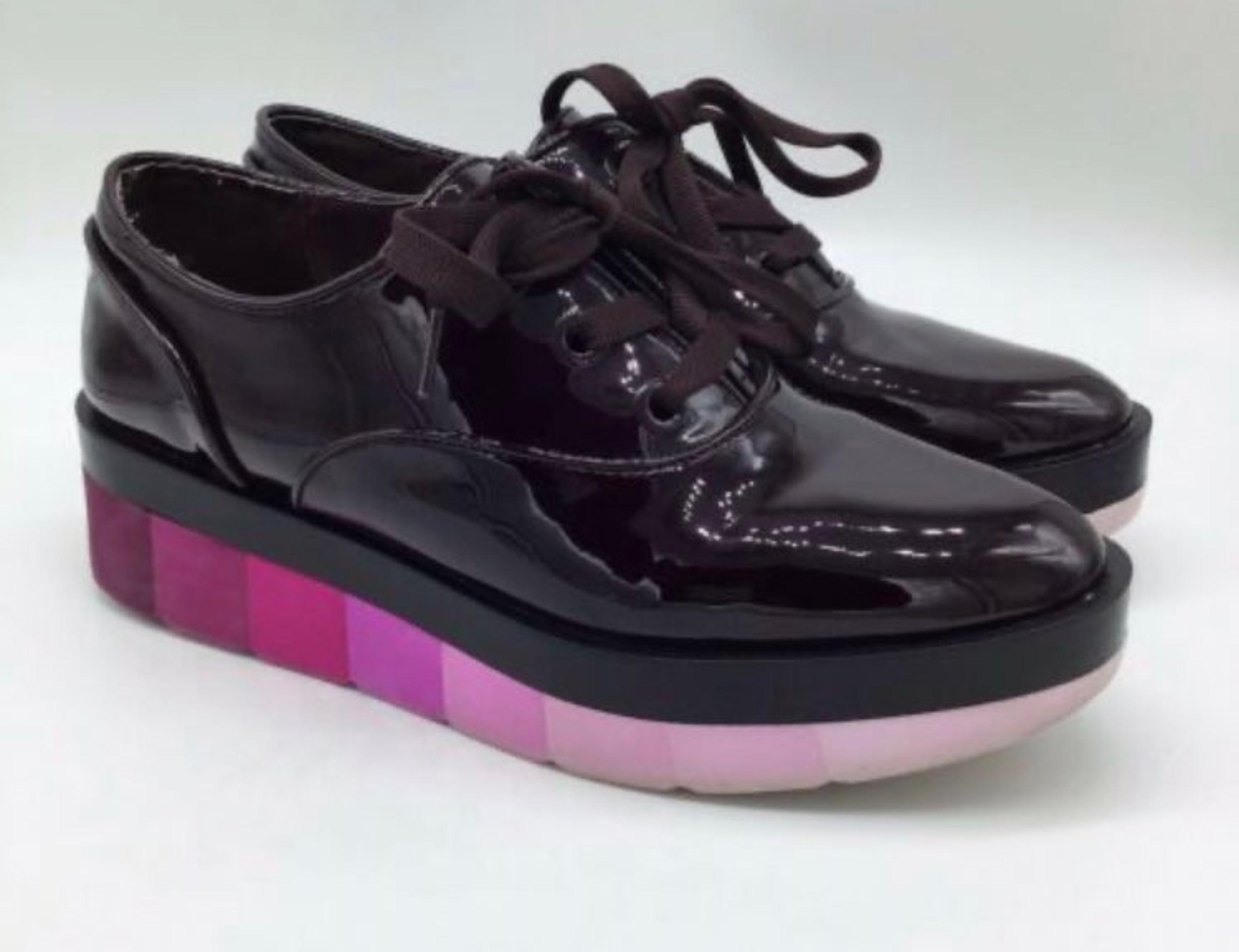 Zara Women Eggplant Oxford Shoes Pink/purple Platform