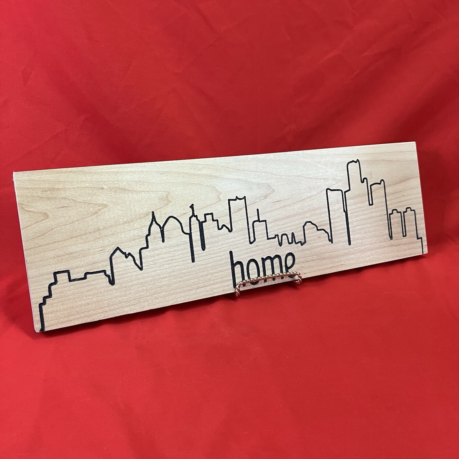 Detroit Home Skyline Wood Carved Panel / Home Decor / Michigan Man Cave /Flaws