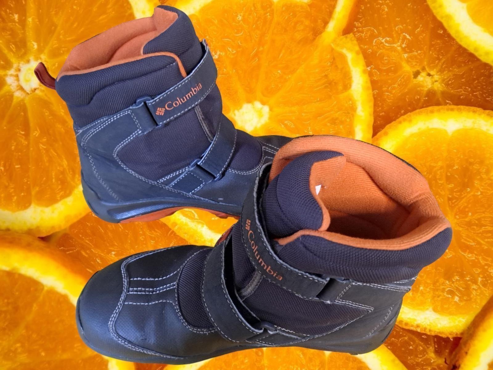 Columbia Solstice Black and Orange Hook and Loop Winter Boots Size Boys 6