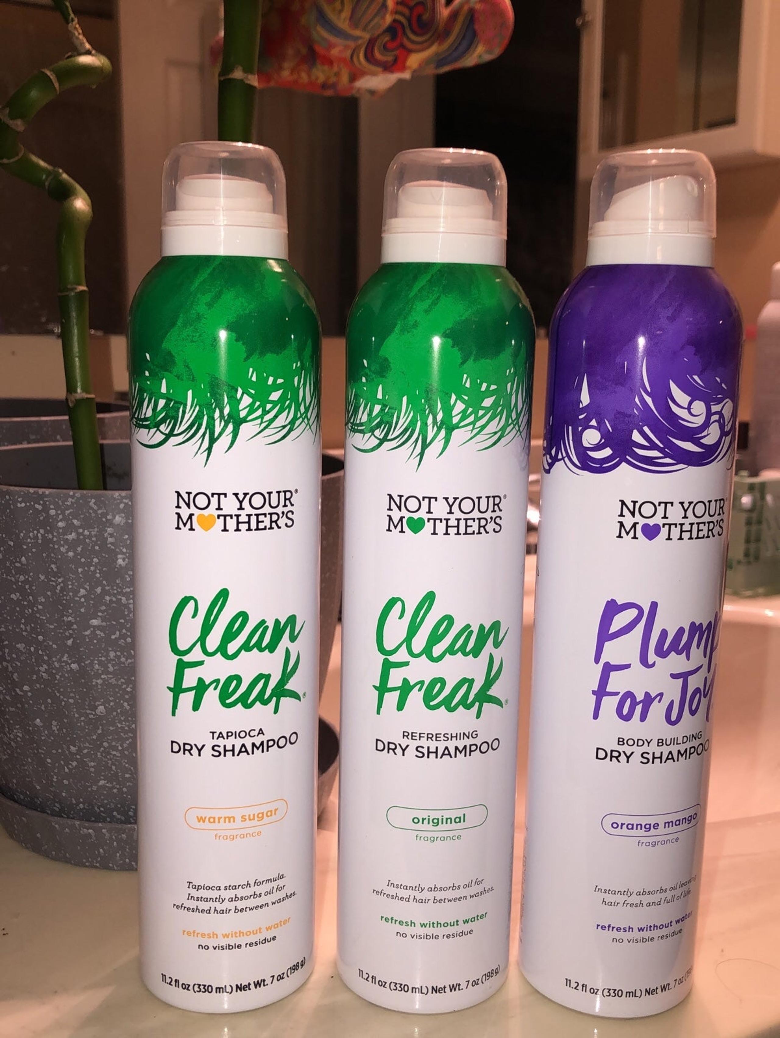 3 X Not Your Mother's dry shampoo , original + orange mango + warm sugar scent