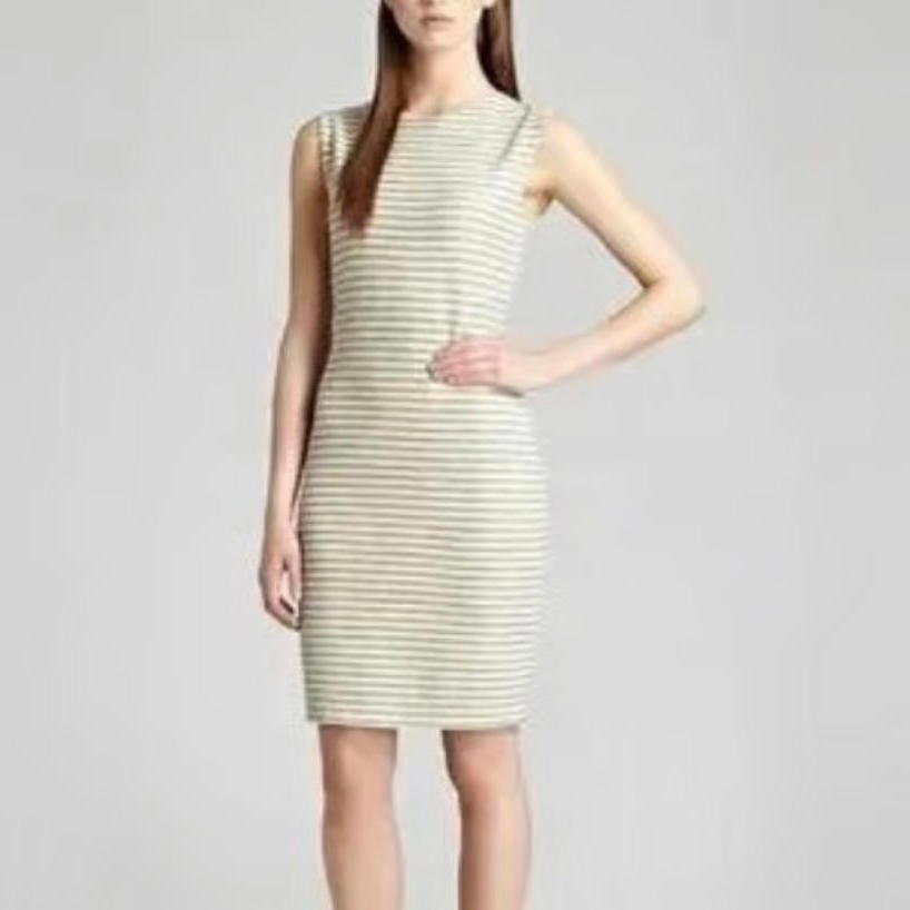 REISS gold and cream stripe mini dress