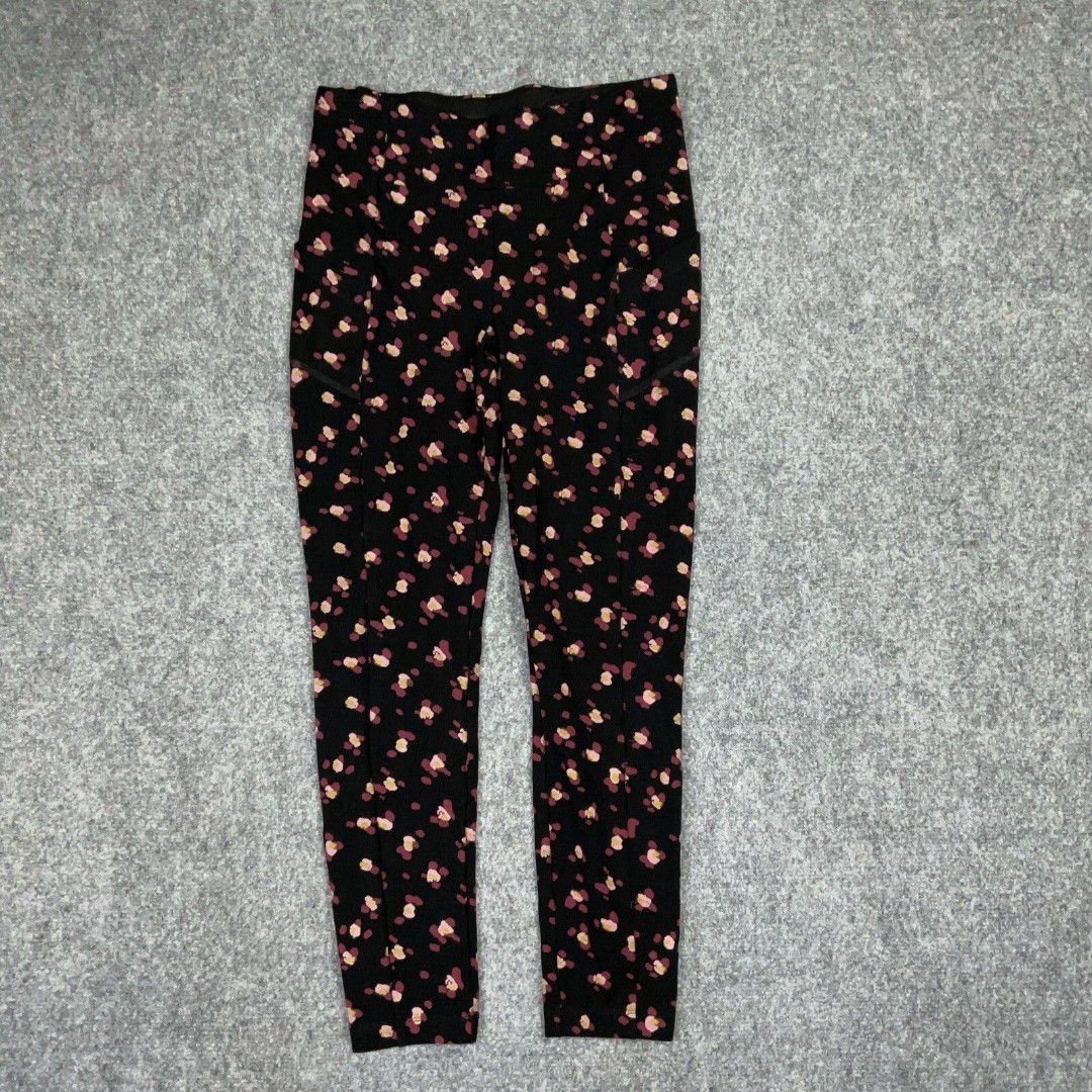 CAbi Pants Womens Size S Black Pink Printed Lean Leggings Pull On #4142