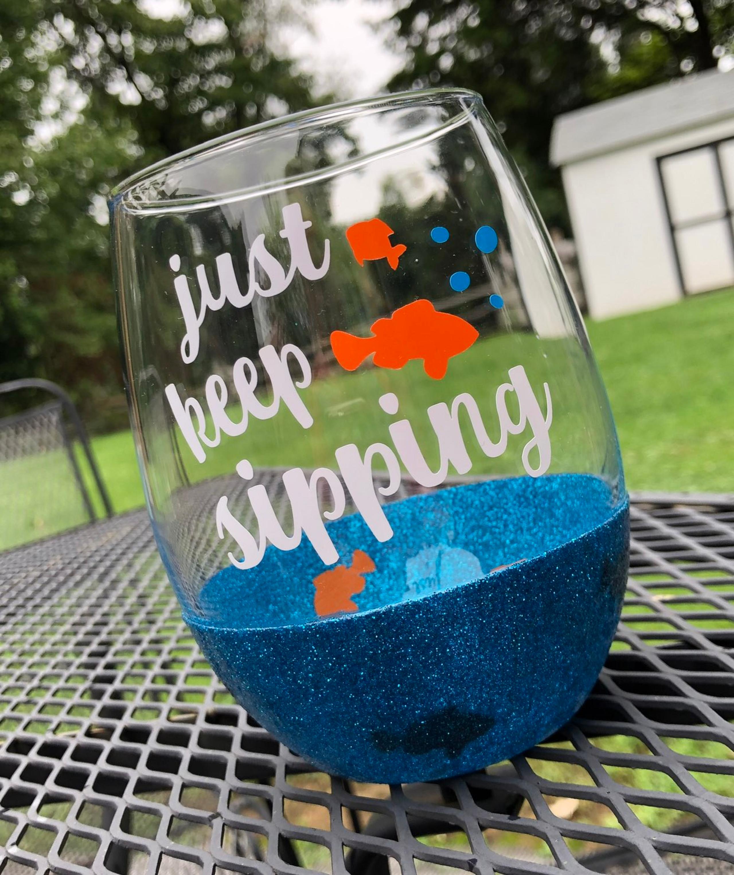 Peekaboo Just Keep Sipping Stemless Wine Glass