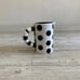 Hand Painted Black and White Polka Dot Pitcher /bh