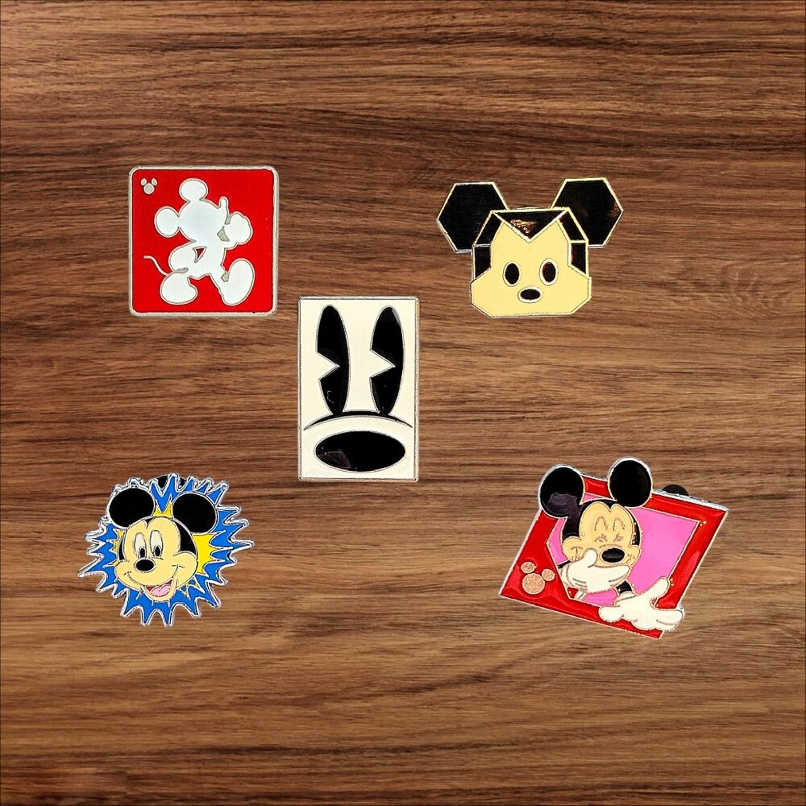 5 Mickey Mouse Disney Parks Trading Pins, Plus 2 Bonus Pins