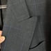 Alexandre Of England Double Breasted Suit Blazer Jacket 42S Gray Blue Plaid Wool