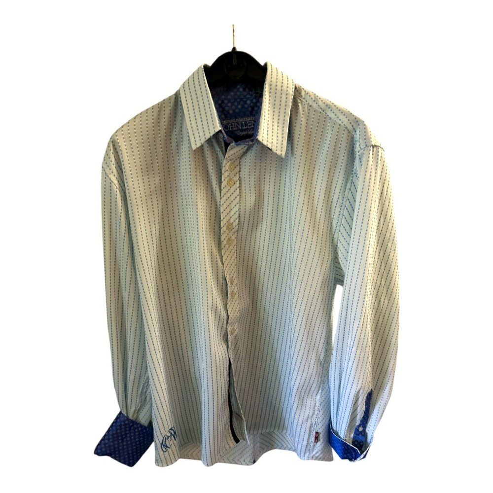 John Lennon x English Laundry Shirt Satin Reverse Cuffs Mens Sz Large Preloved