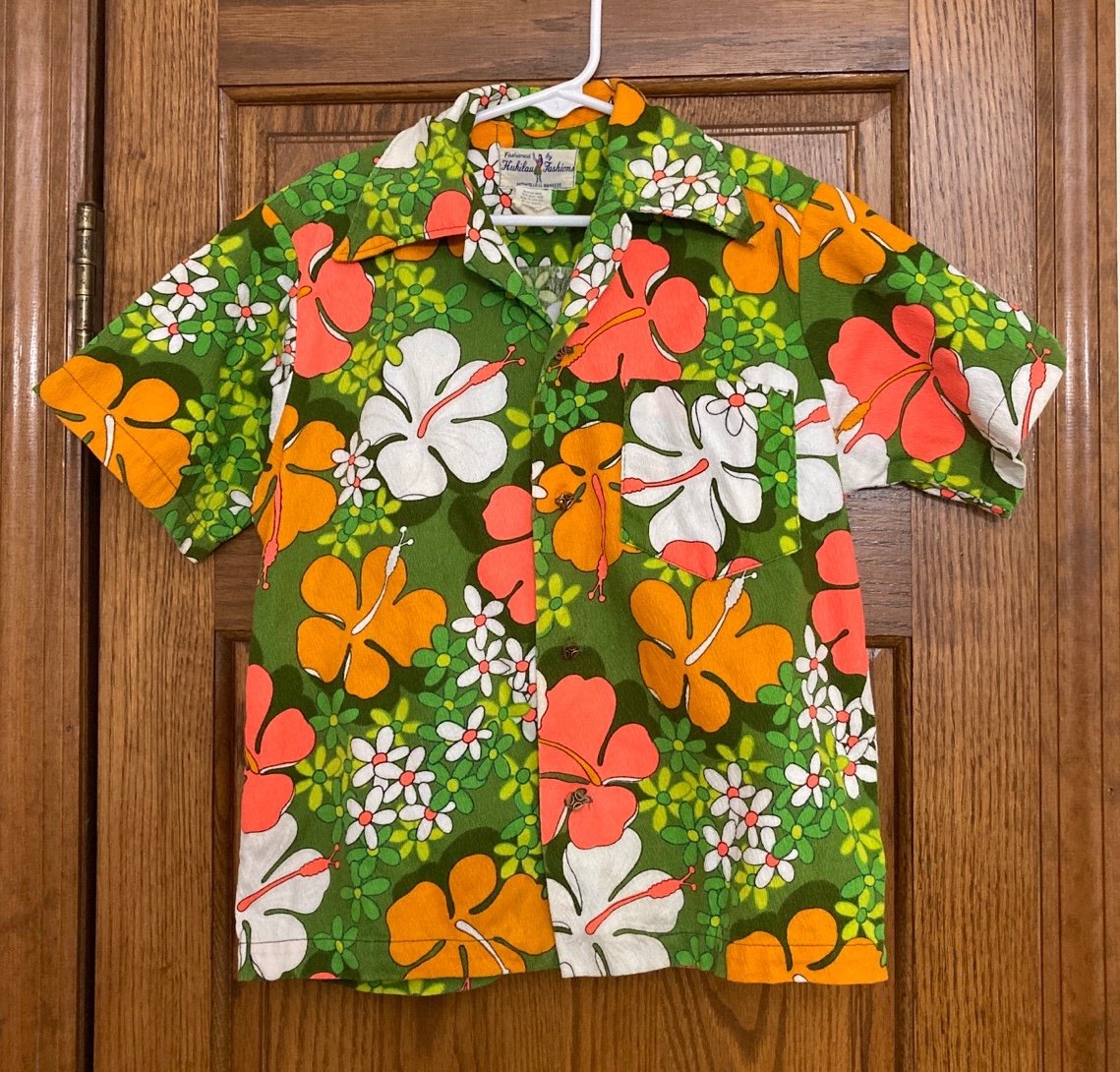 Rare Vintage 1976 Hukilau Fashions Hawaiian Shirt - Boy’s 8