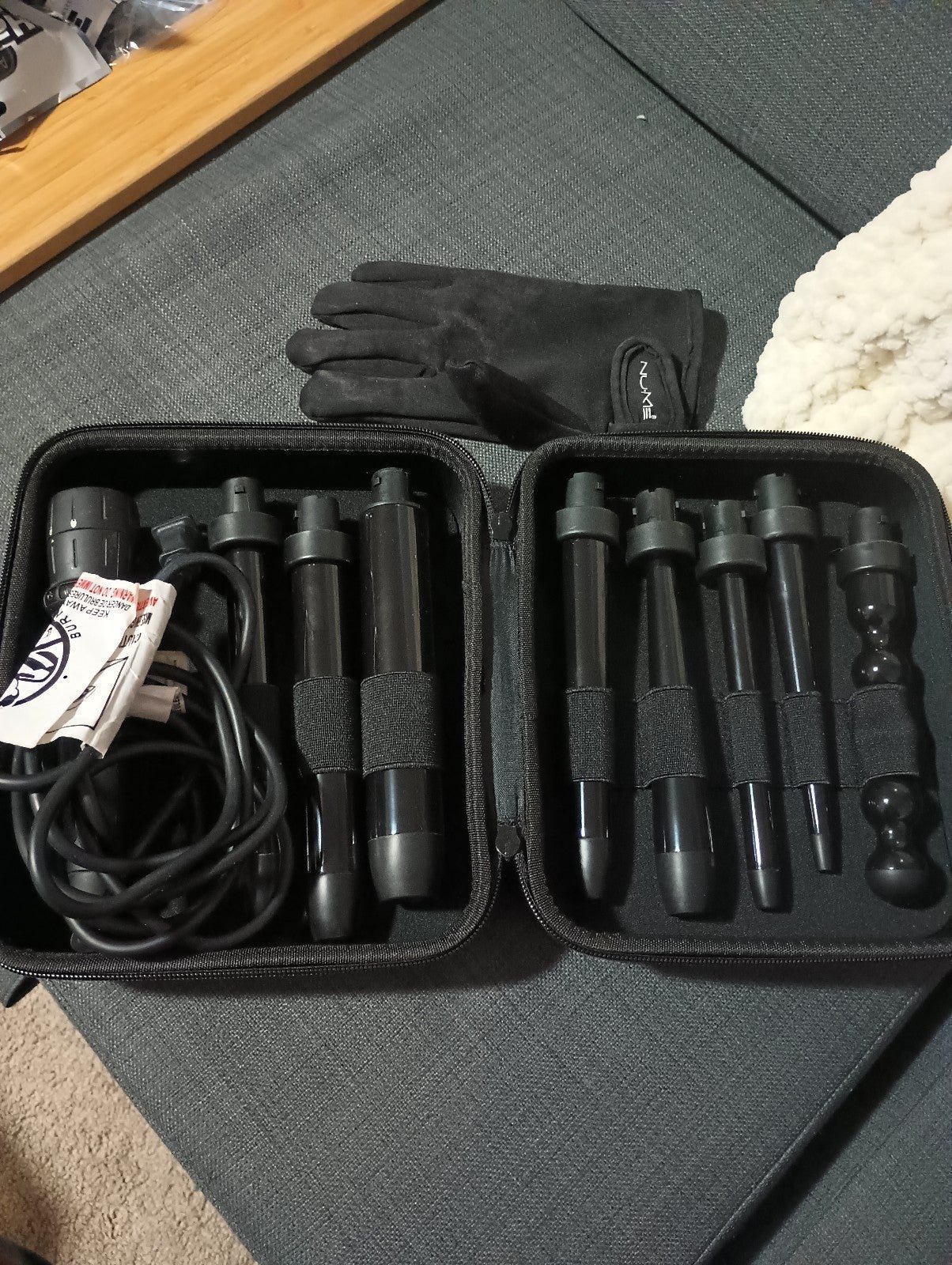 NUME Curling Wand Set of 8 with Hard Travel Case