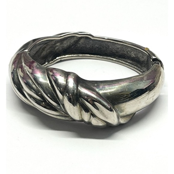Vintage Silver Hinged Bangle Bracelet