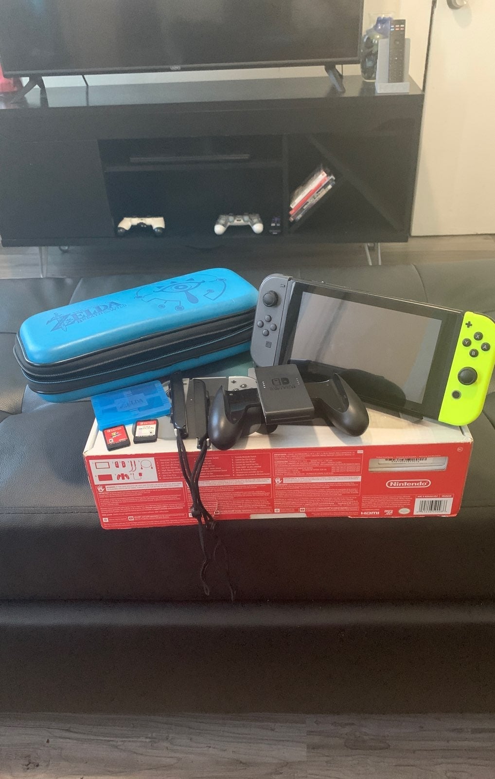 Nintendo switch console with games