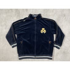 Akademiks Velour Track Jacket Mens Size XL Blue Stadium Division Y2K Vintage