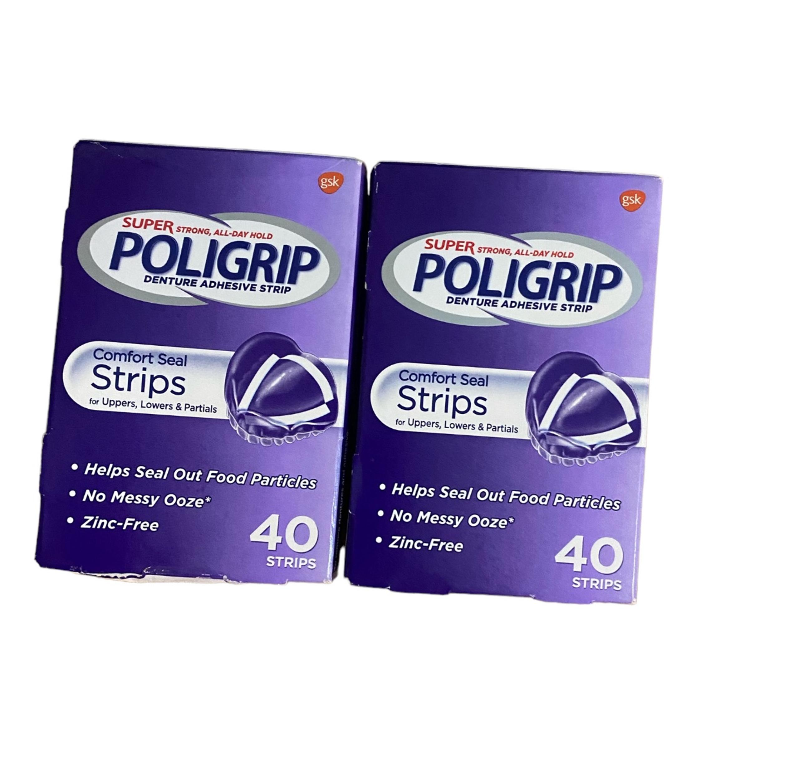 POLIGRIP strips lot of 2 box 40 strips per box