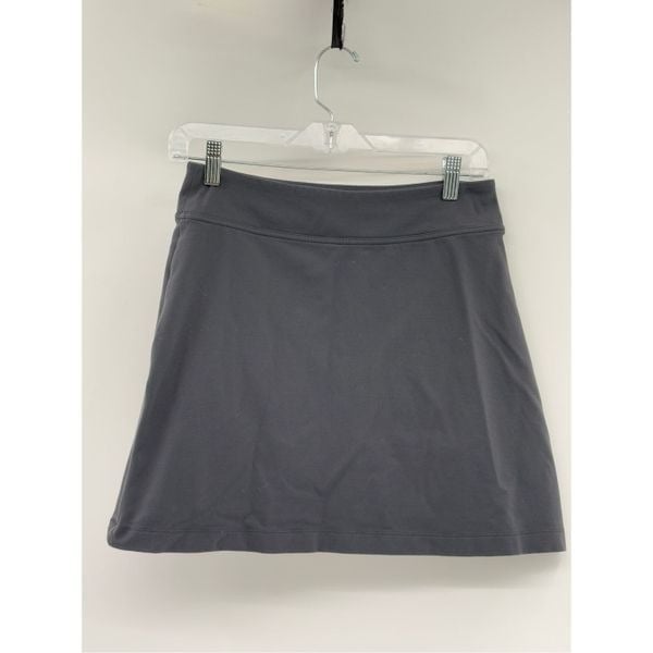 Athleta Skirt Sweet Sport Skort Women Size Small Gray Built In Short Zip Pocket
