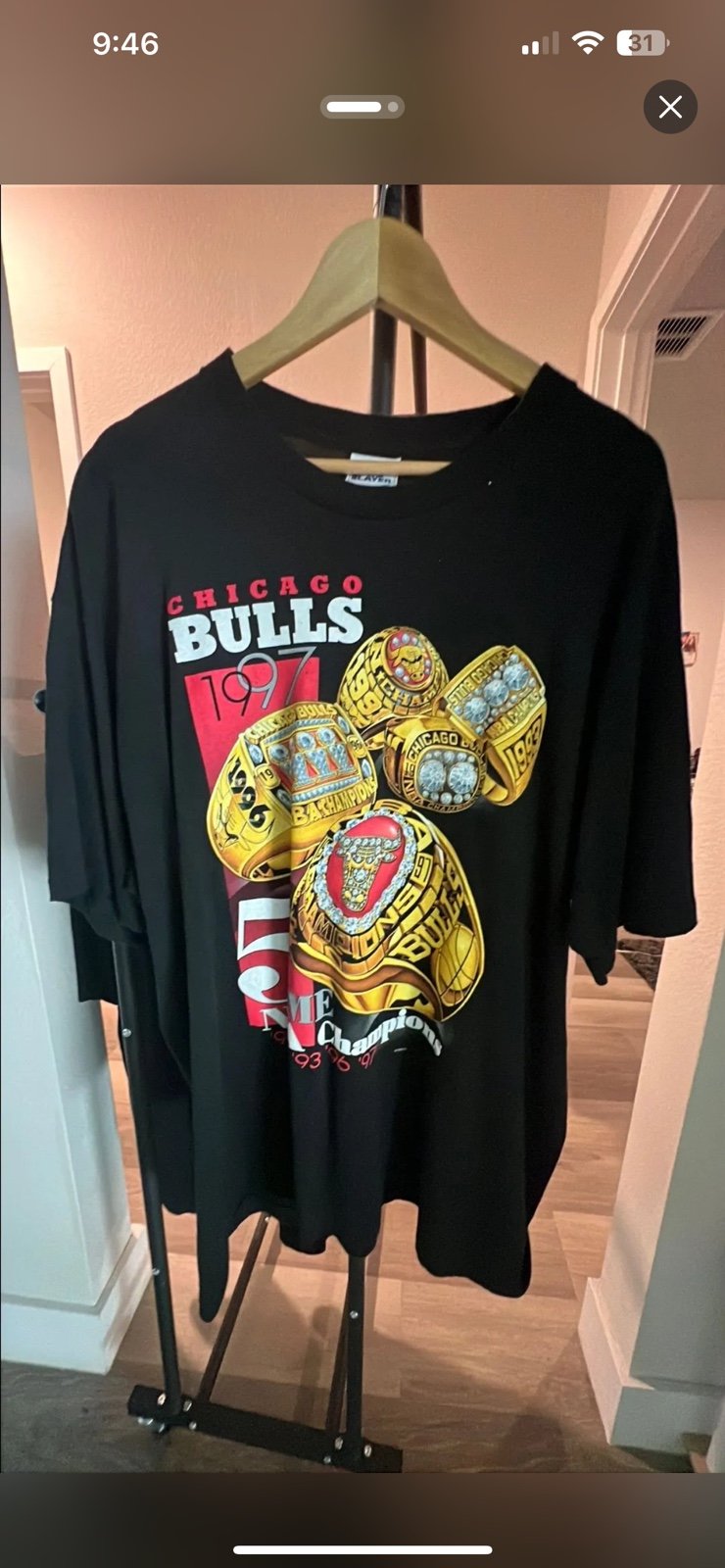 NBA Vintage 1997 Pro Player Chicago Bulls Rings 5 Time NBA Champions XXL