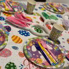 194 Pieces Disposable Easter Colorful Tableware Set