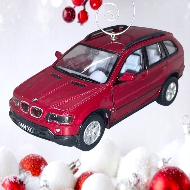 BMW X5 Red SUV Car 5 1:36 ONE OF A KIND Christmas Tree Ornament