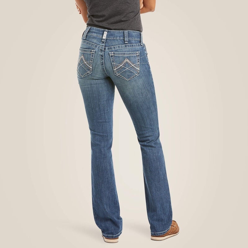 Ariat woman’s 30L R.E.A.L. Straight Leg Jean midwash rainstorm