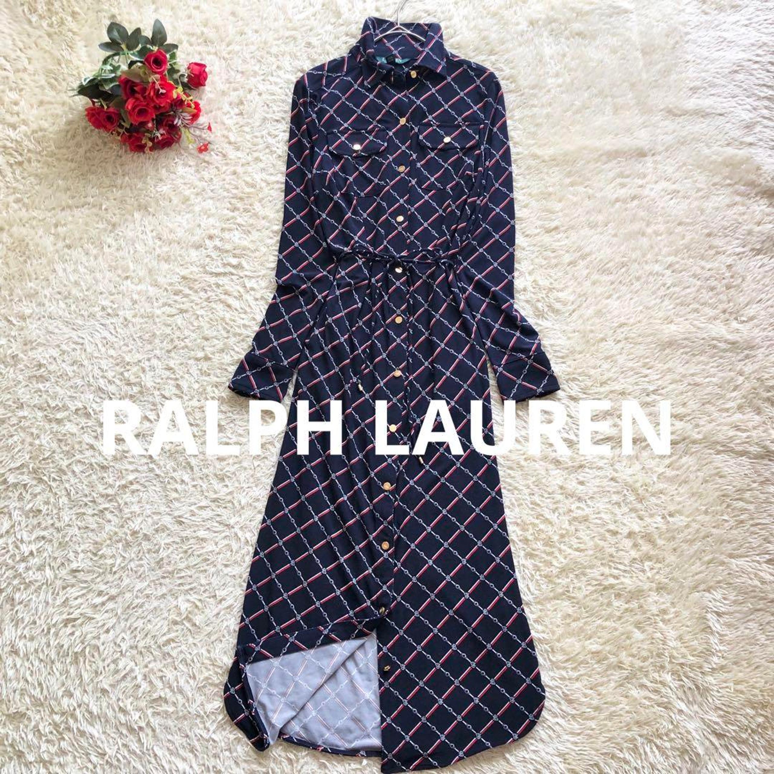 LAUREN RALPH LAUREN ♪ LRL Logo Patterned Shirt Dress with Belt