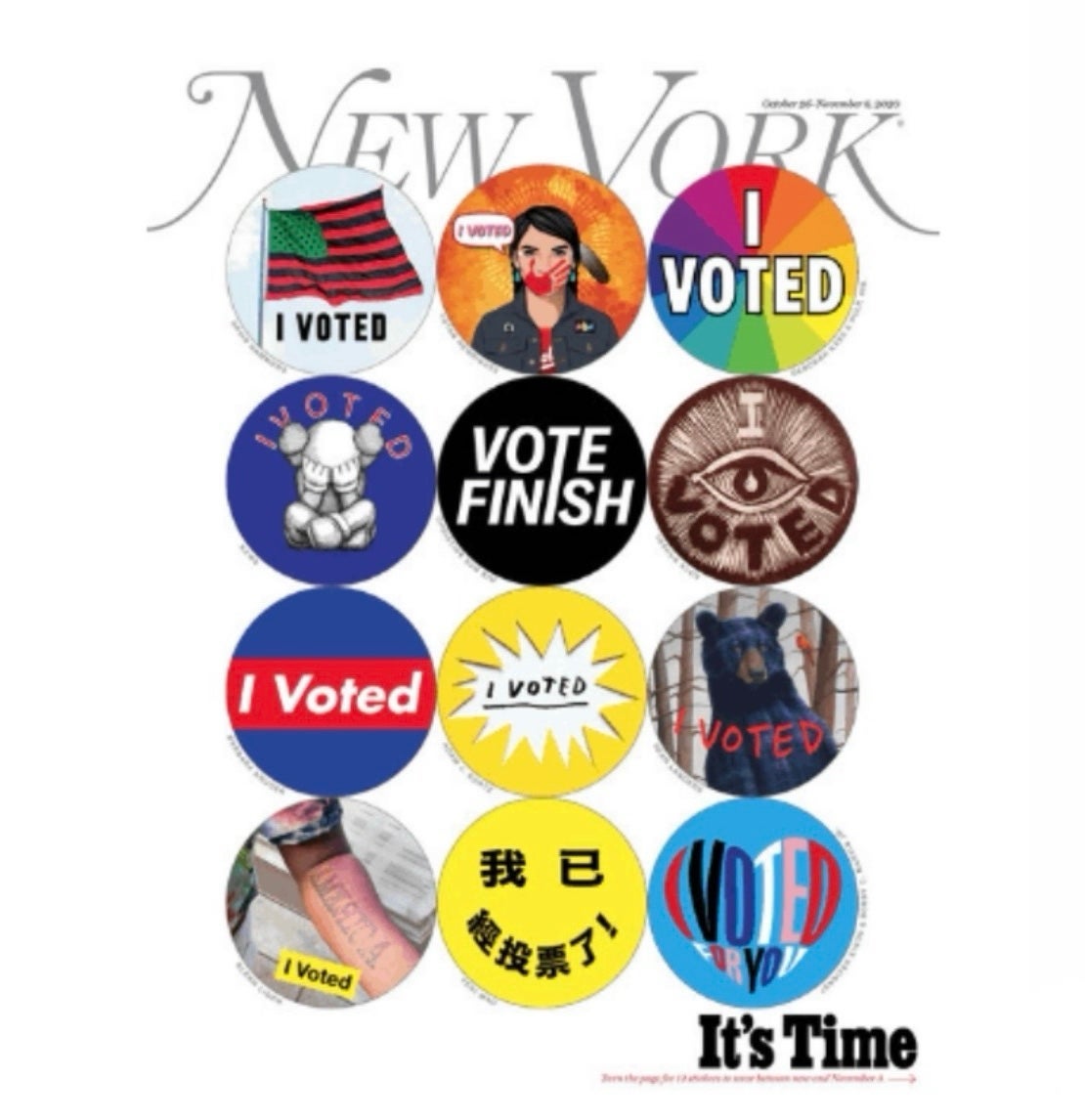 New York magazine 2020 I voted stickers issue
