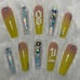 Yellow Ombre Crystal Acrylic Press On Na