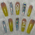 Yellow Ombre Crystal Acrylic Press On Na